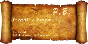 Pintér Berta névjegykártya