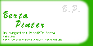 berta pinter business card